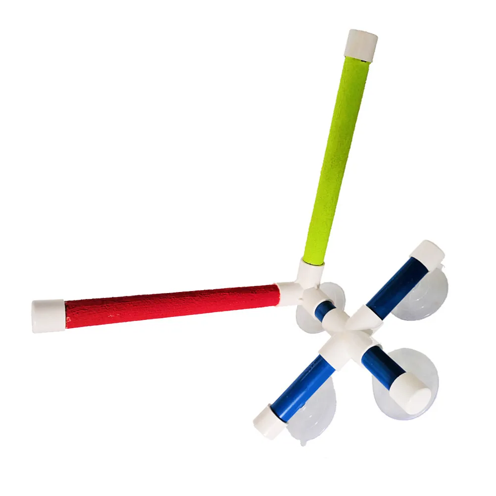 

Палка-подставка для попугаев, случайный цвет, безопасный материал, простая установка, стойка для лазания для птиц, крепление на присоске для душа, для мелких птиц и попугаев