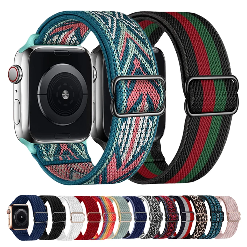 Scrunchie nylon Strap For Apple Watch Band Watchband Bracelet Correa 44 mm SE iwatch Series 9 6 7 8 41mm 45mm 40mm 49mm Ultra 2