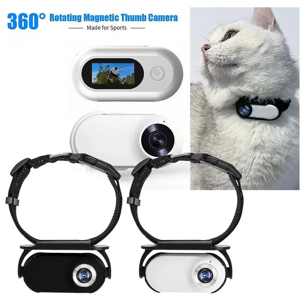 

Digital Pet Camera 360-degree Rotation 120-degree Wide-angle Sports Mini Home Lens Camera Stable Body Outdoor Action Portab E5J3