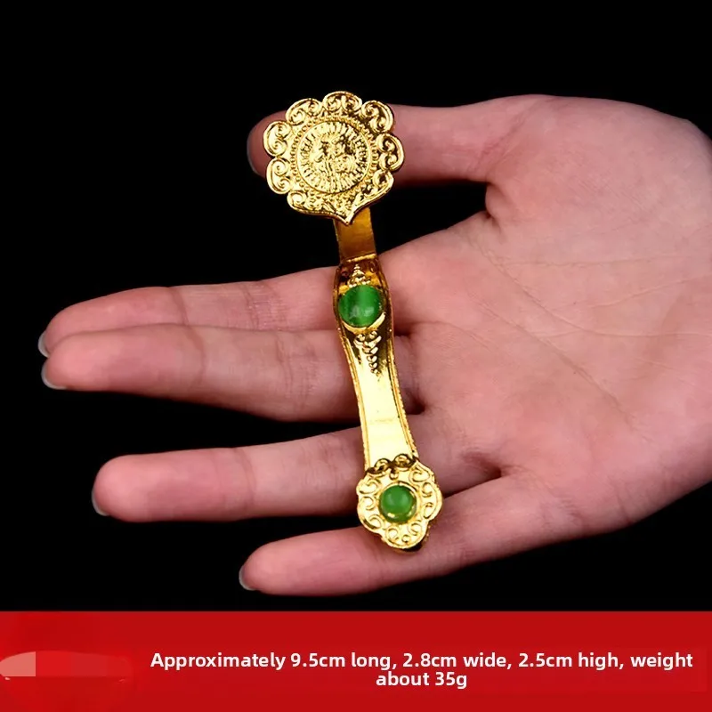 

9.5cm Chinese Traditional Alloy Ruyi Ornament Hand-held Small Decorations Statue