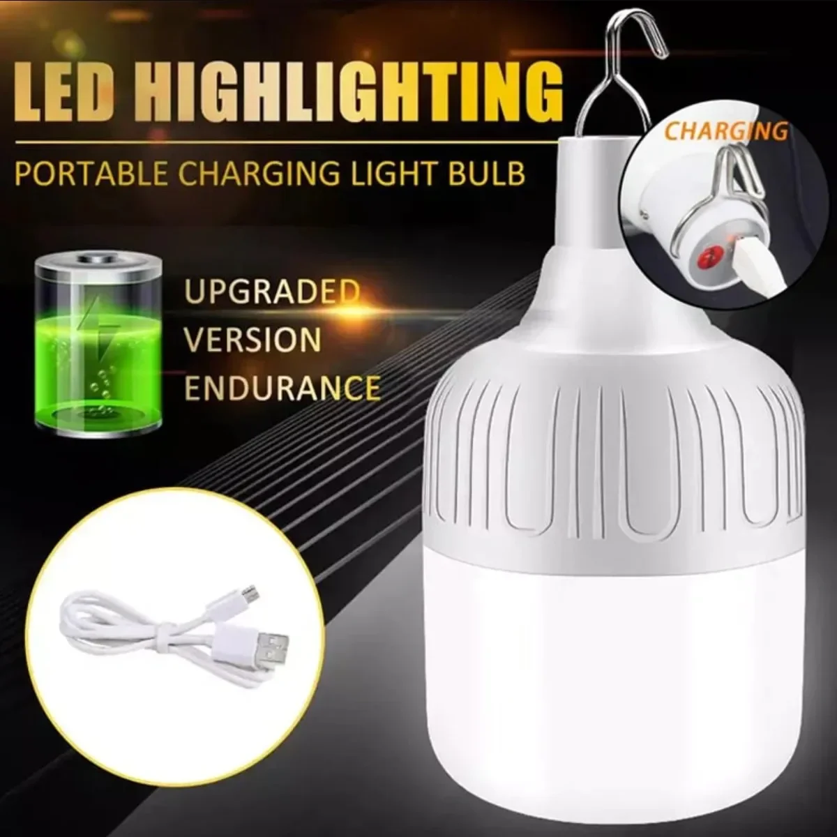 Outdoor USB Rechargeable Mobile LED Lamp Bulbs Emergency Light Portable Hook Up Camping Lights Home Decor Night Light Hot Sale