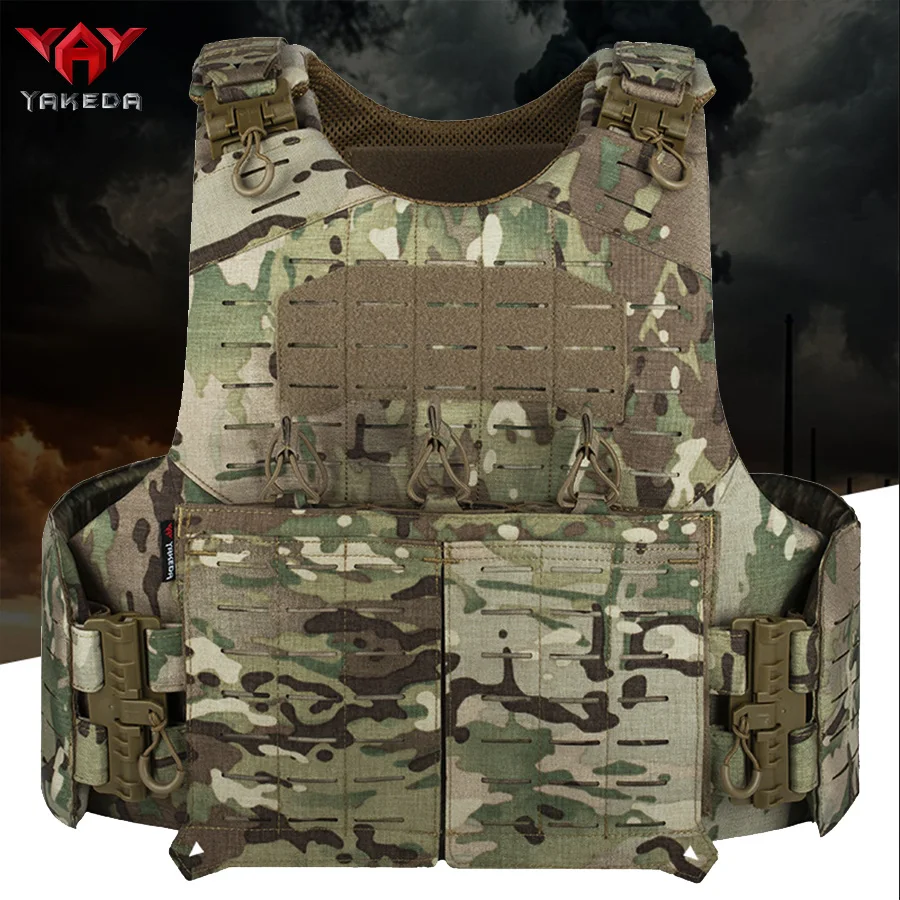 YAKEDA new vest training vest laser cutting PALS system one click quick release protective vest