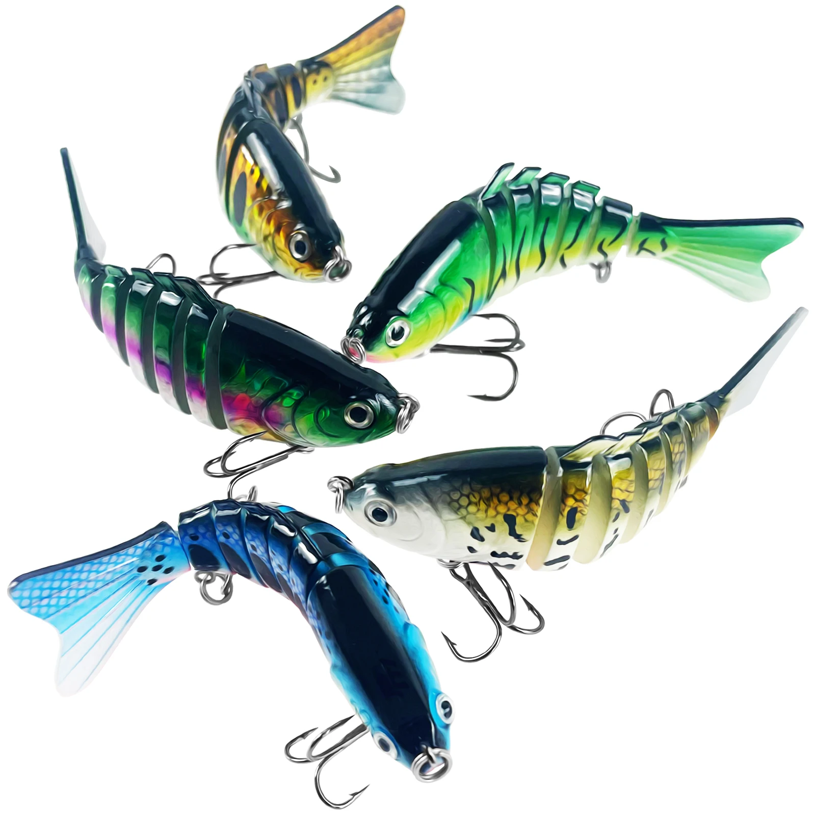 

БЕСПЛАТНАЯ рыболовная джеркбейта, 5 шт./лот, 10 см, 15,3 г, многосекционная приманка, бионические искусственные приманки, многосоставная медленно тонущая приманка для плавания