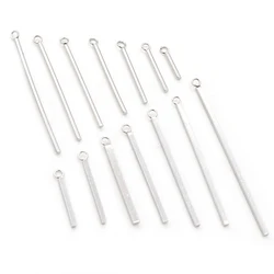 20pcs 10 15 20 25 30 35 40 50mm 스테인리스 직사각형 스트레이트 튜브 귀걸이 결과 쥬얼리 목걸이 펜던트 매력