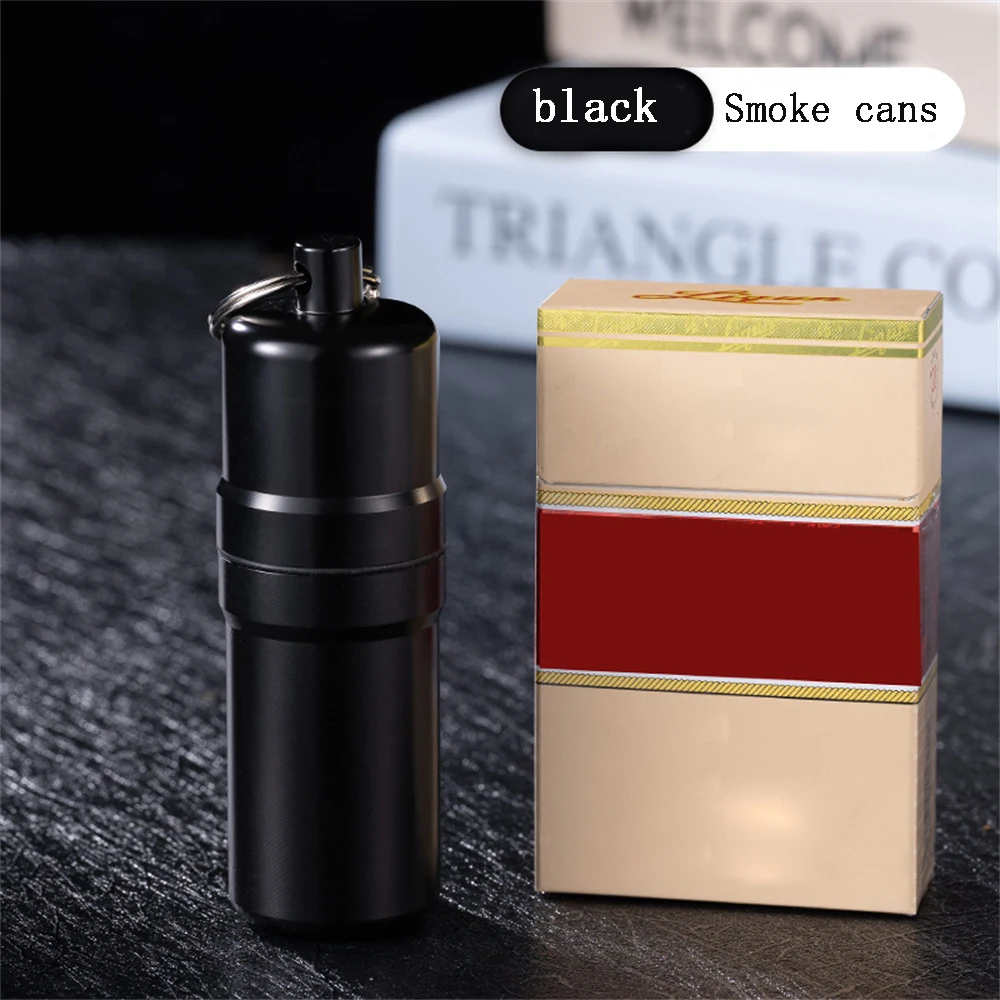 Black Alloy Cigarette Box Portable Metal Storage Case with Keychain 10 Silm Cigarette Capacity Smoking Accessories