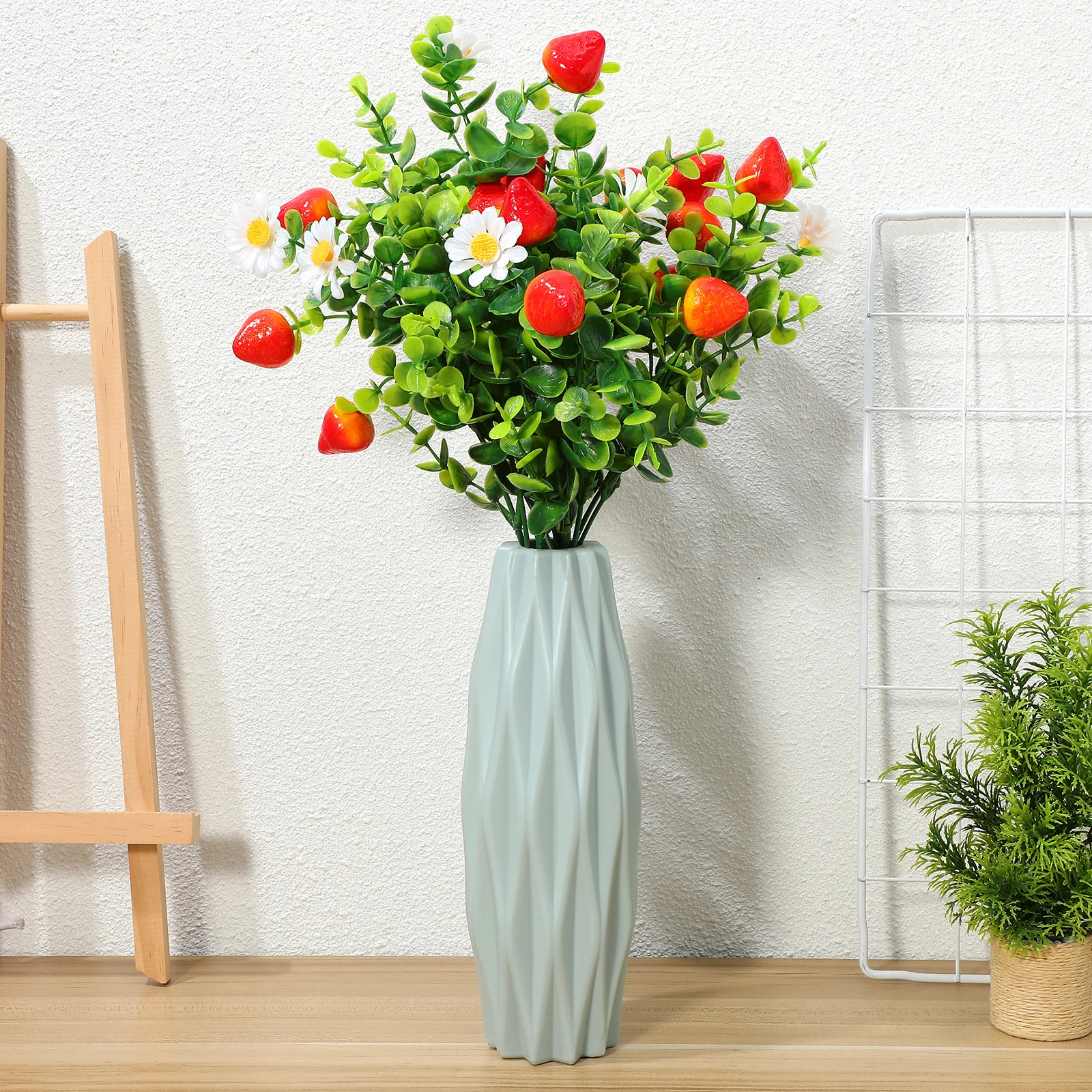 

3Pcs Simulation Eucalyptus Stem Set Realistic Artificial Leaves and Fruit Accents for Indoor Outdoor Decor Arrangement