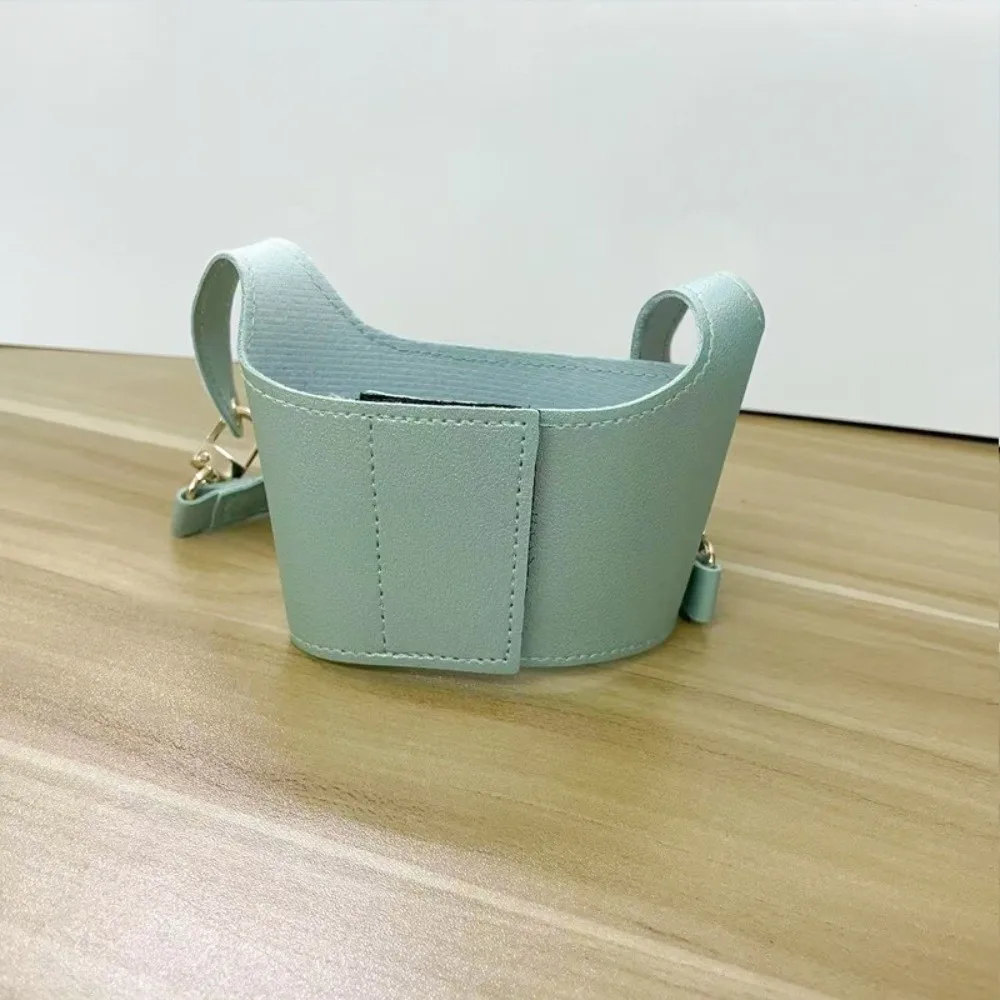 Portable Design Leather Cup Cover PU Insulating Function Cup Holder Carrying Strap Universal Fit Water Bottle Sleeve