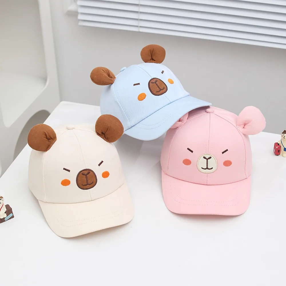 

Breathable Capybara Peaked Cap Cotton Thin Children Baseball Hat Korean Style Polyester Baby Sunscreen Hat For Babies Aged 2-5