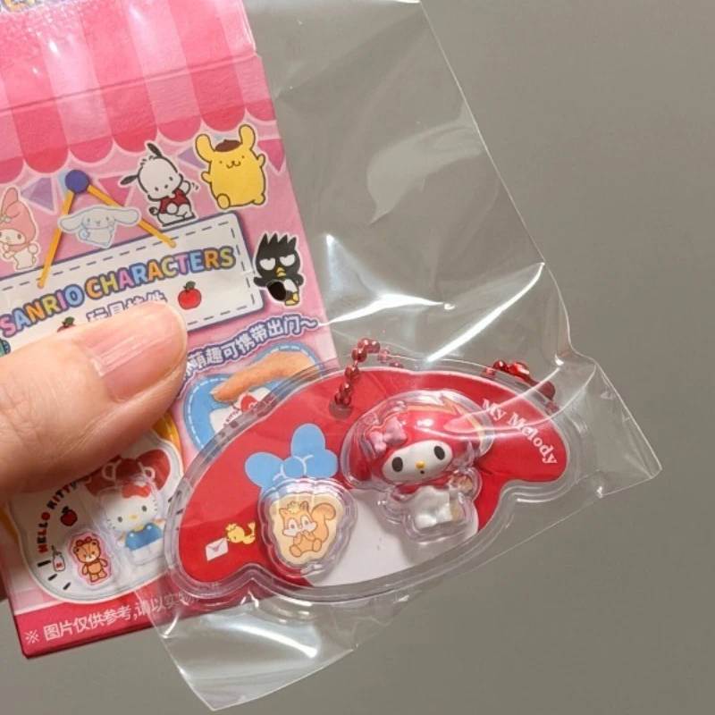 Anime Figure Hello Kitty Mymelody Kuromi Blind Box Toy Pearl Chain Ornament Cute Doll Model Collection Pendant Gifts view 6