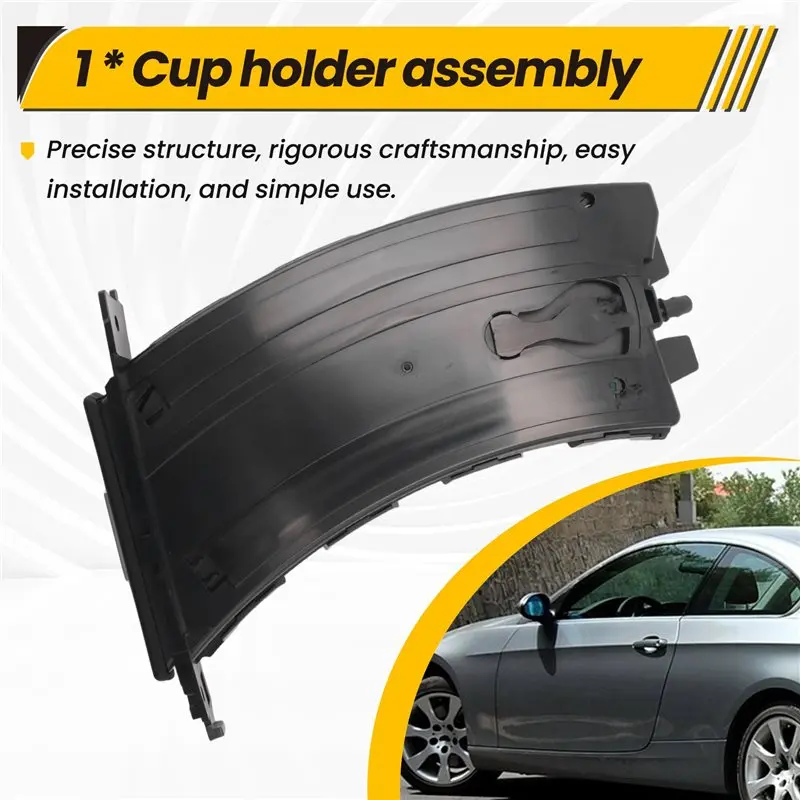 Efficientt-Car Right Driver Dashboard Cup Holder Assembly For BMW E90 2005-2012 Car Replacement Parts Accessories 51459173464 RH view 2