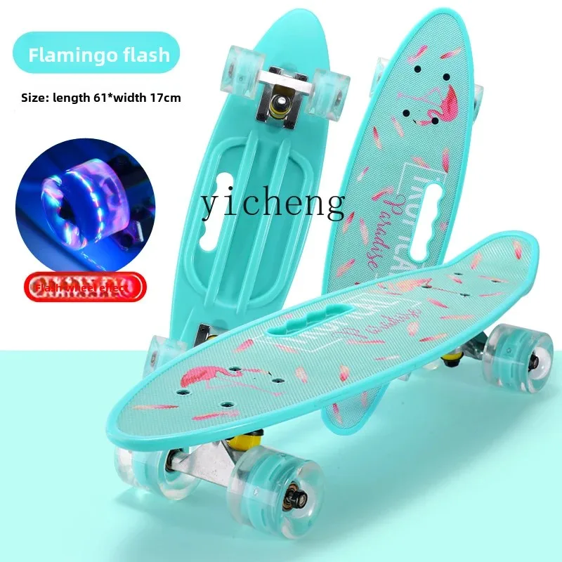 ZZ Adult and Children Four-Wheel Scooter Beginner 3-12 Years Old Professional Board Broad Skateboard Skateboard