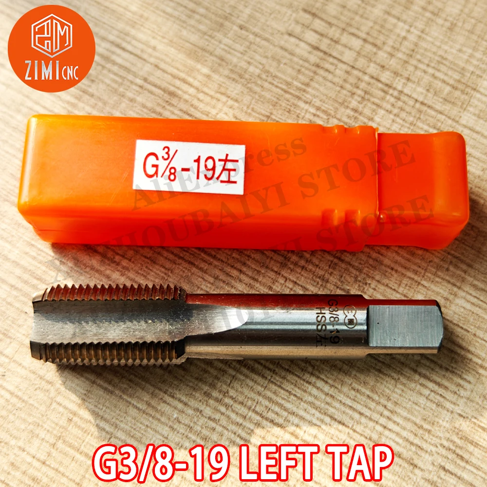 1PCS G3/8-19 Tap Threading HSS Left Hand Tap Inch Straight groove tapping