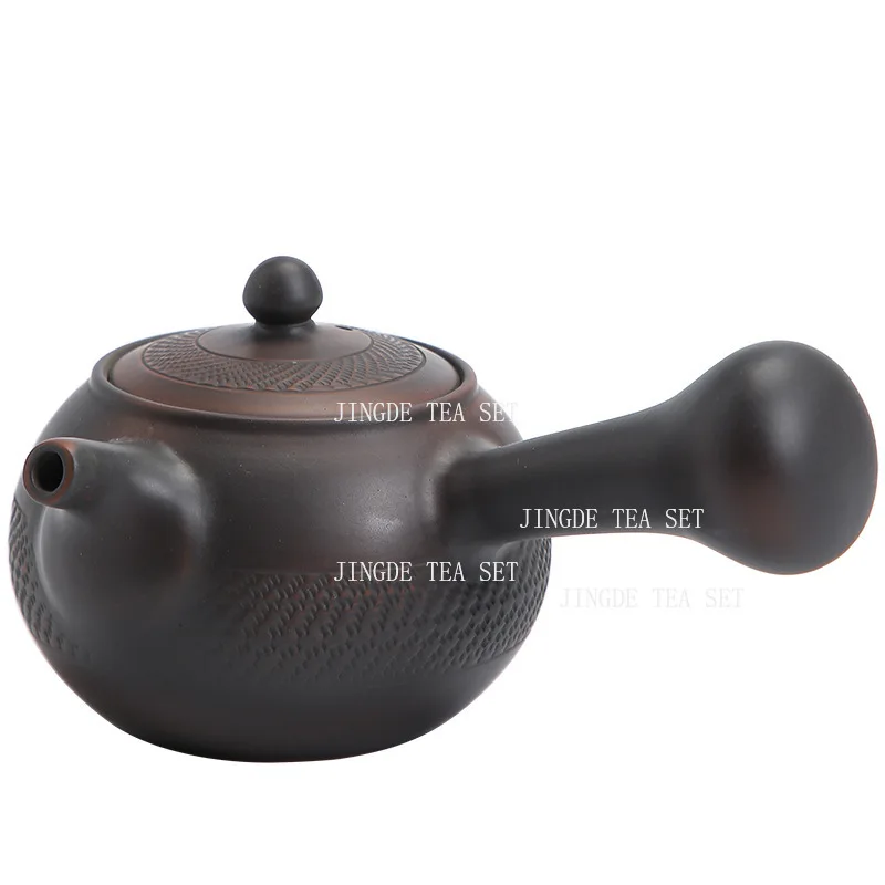 Lateral Handlebar Purple Pottery Teapot Ceramic Household Pot Kung Fu Tea Set Pure Teapot Teapot for Tea Puer Tea Kettle