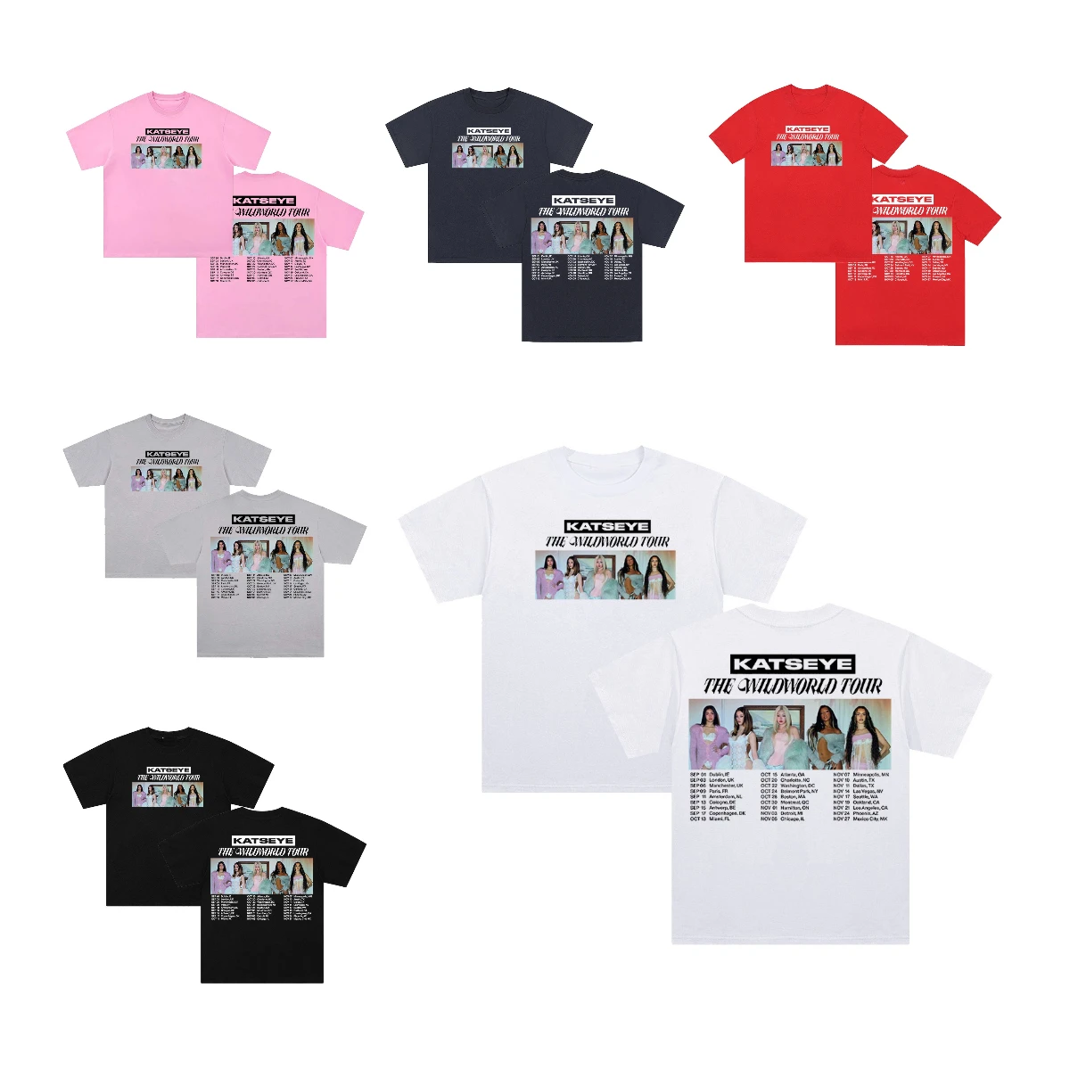 

Kpop Katseye The Wildworld Tour 2026 T-shirt Crewneck Short Sleeve Cotton Tee Men Women Streetwear Tops