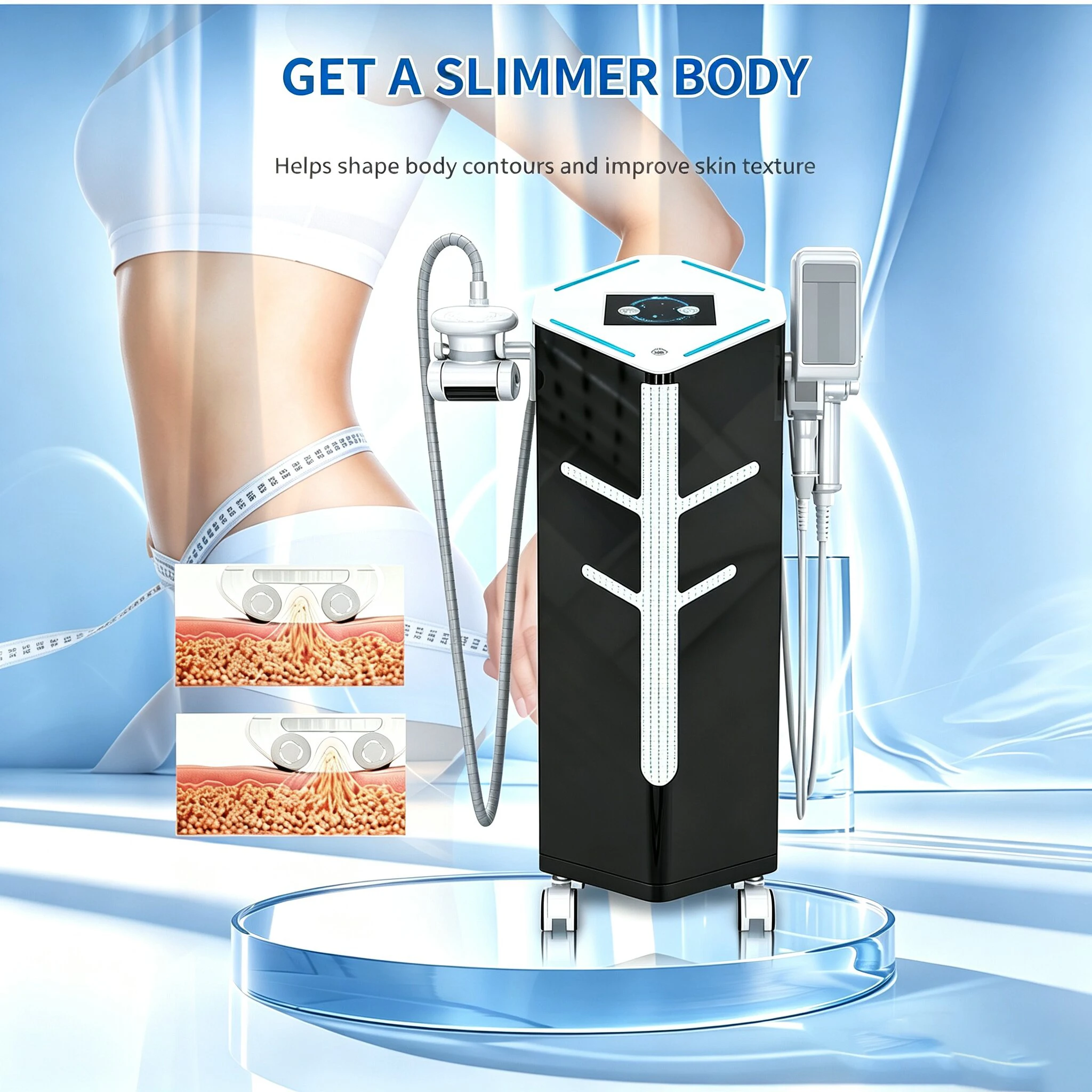 Professional Vertical Roller Body Massage Machine, Salon Use Multifunctional Skin Relax Care Device for Beauty Spa
