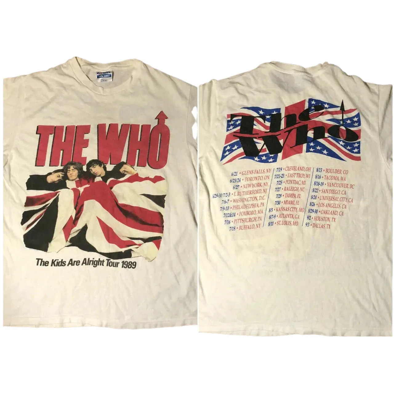 VINTAGE 80S THE WHO CONCERT TOUR T SHIRT PUNK 1989