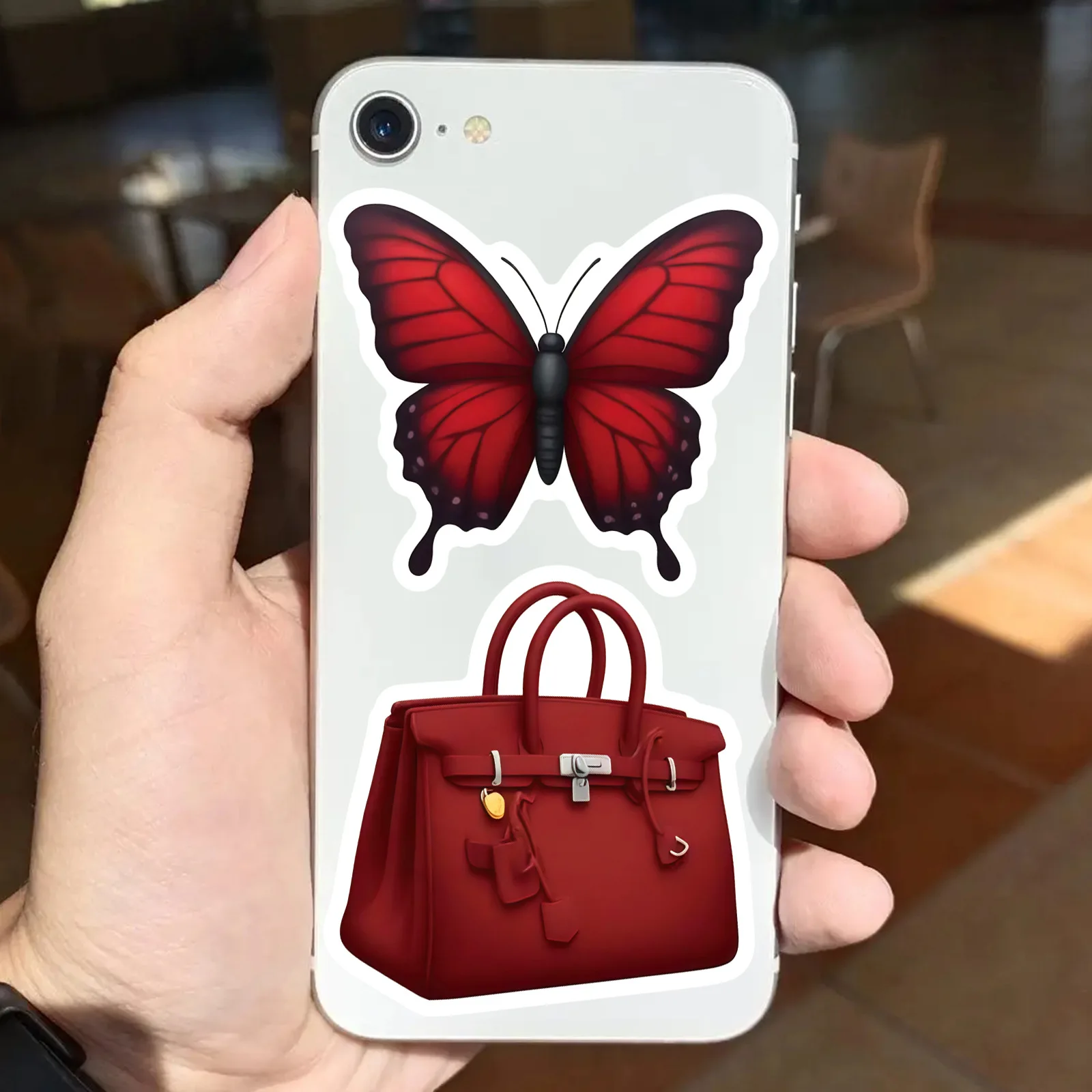 50 قطعة INS نمط الرجعية الأحمر الكرتون ملصقات فتاة الأشياء الكتابة على الجدران الديكور DIY بها بنفسك دفتر حقيبة الثلاجة الهاتف الشارات لعبة