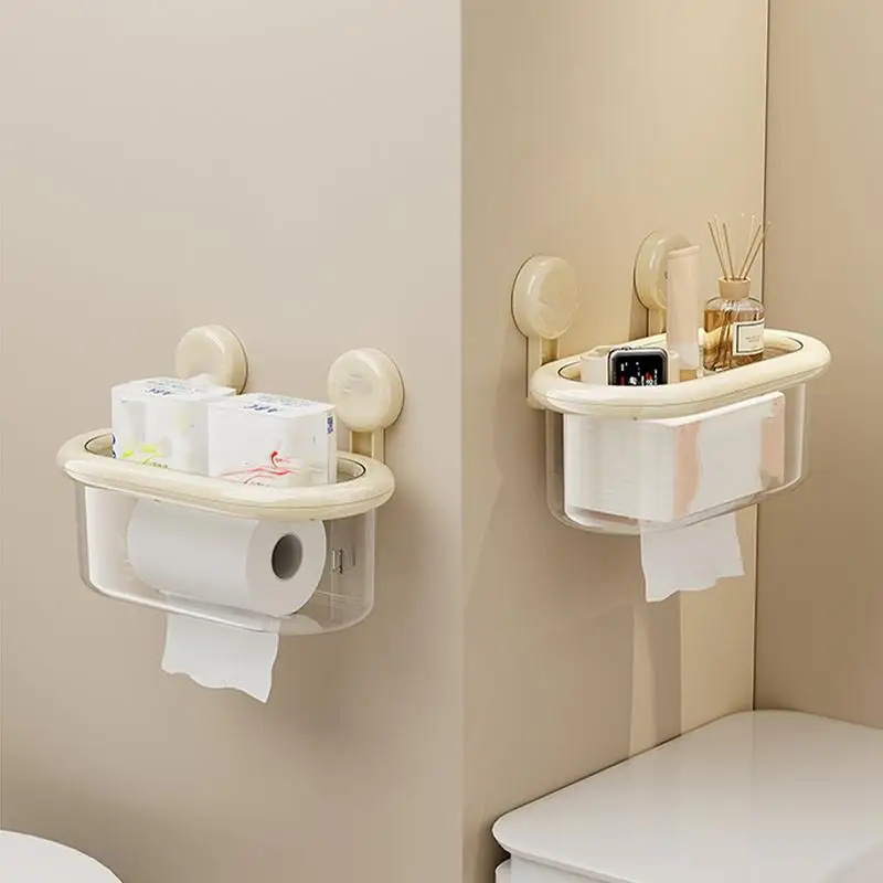 Large Capacity Suction Cup Tissue Box Organizer