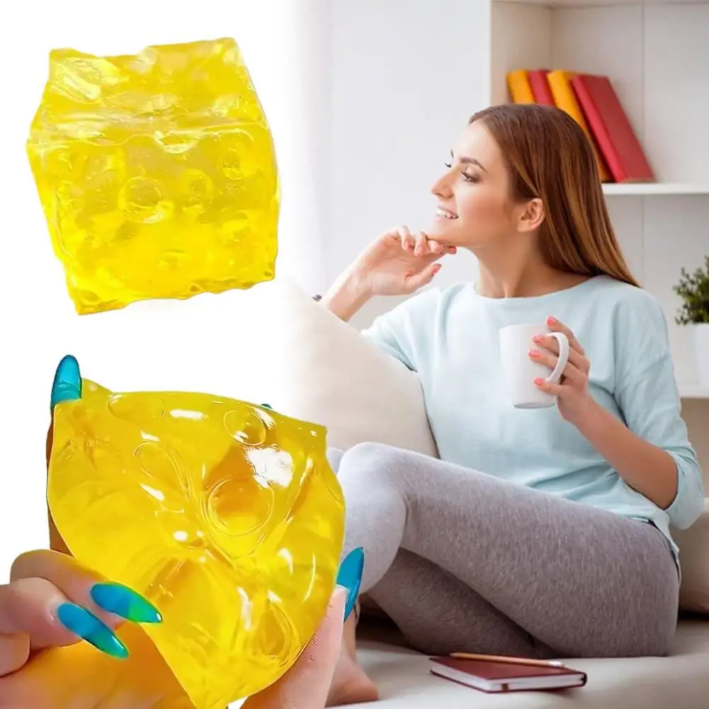 Käse-Zucker Squishy Stressball Langsam Aufsteigendes Fidget-Spielzeug zur Stresslinderung und Angstabbau für Erwachsene und Jugendliche – Detail 6