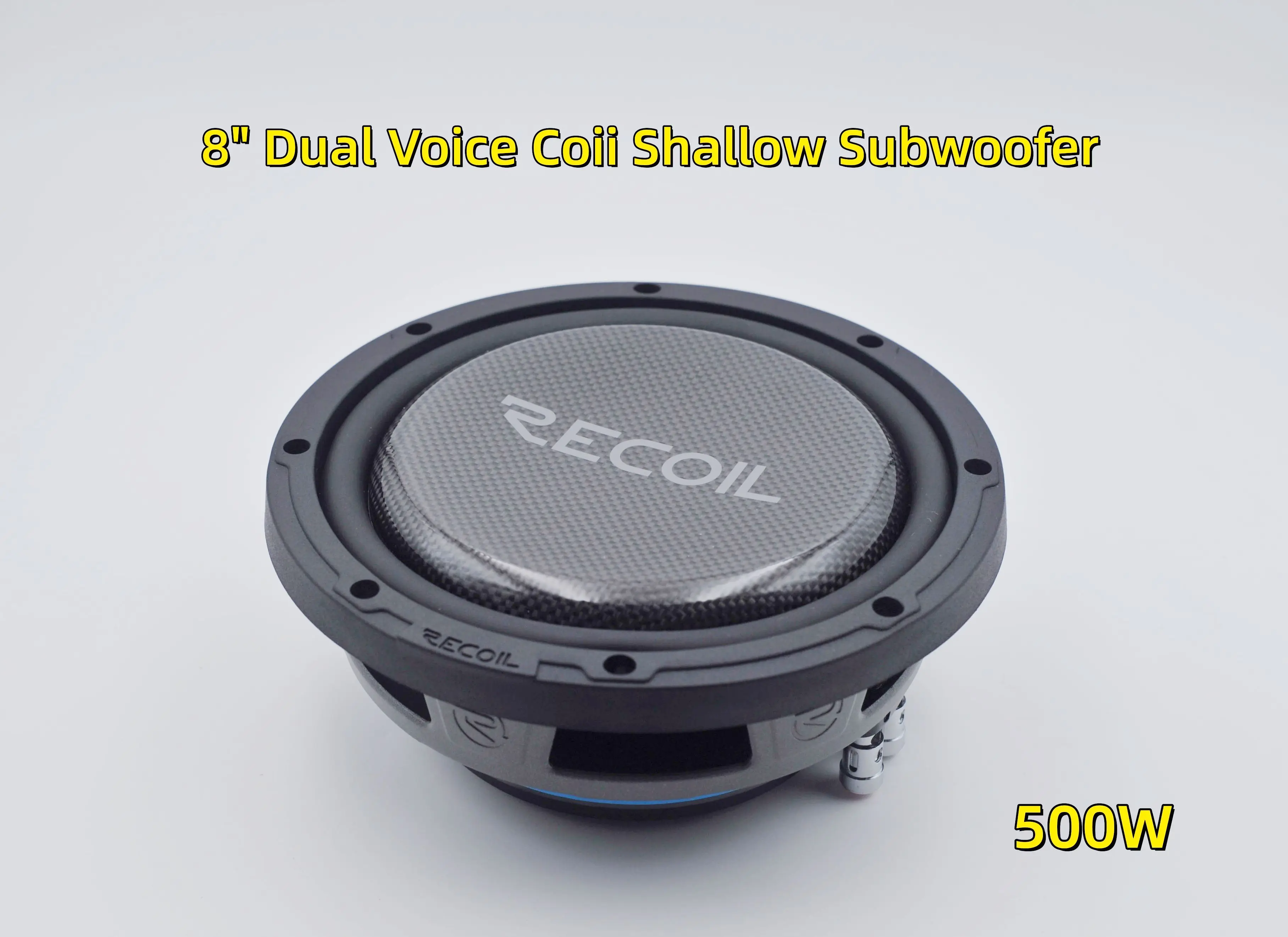 RECOL 500W 8' Dual Voice Coii Shallow Car Woofer 4 Euro 8 Multiple Switching Super Shock Bass Effects Stage DJ Car Stereo