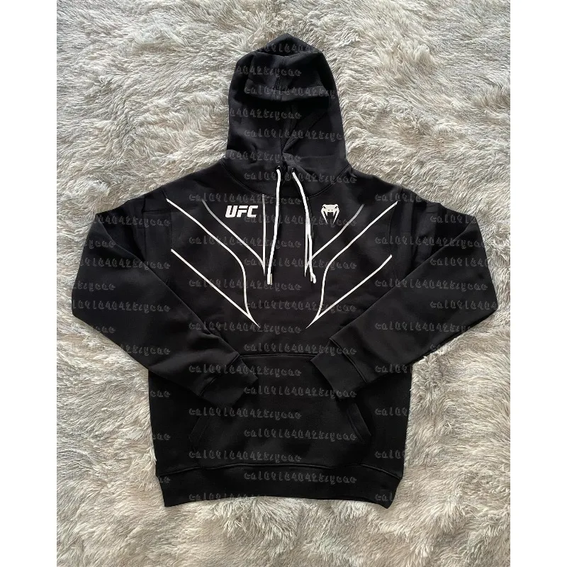 

Реплика UFC 2025, женская черная/золотая толстовка с капюшоном, осенне-зимняя спортивная одежда для мужчин и женщин, свободная толстовка с длинными рукавами, топ