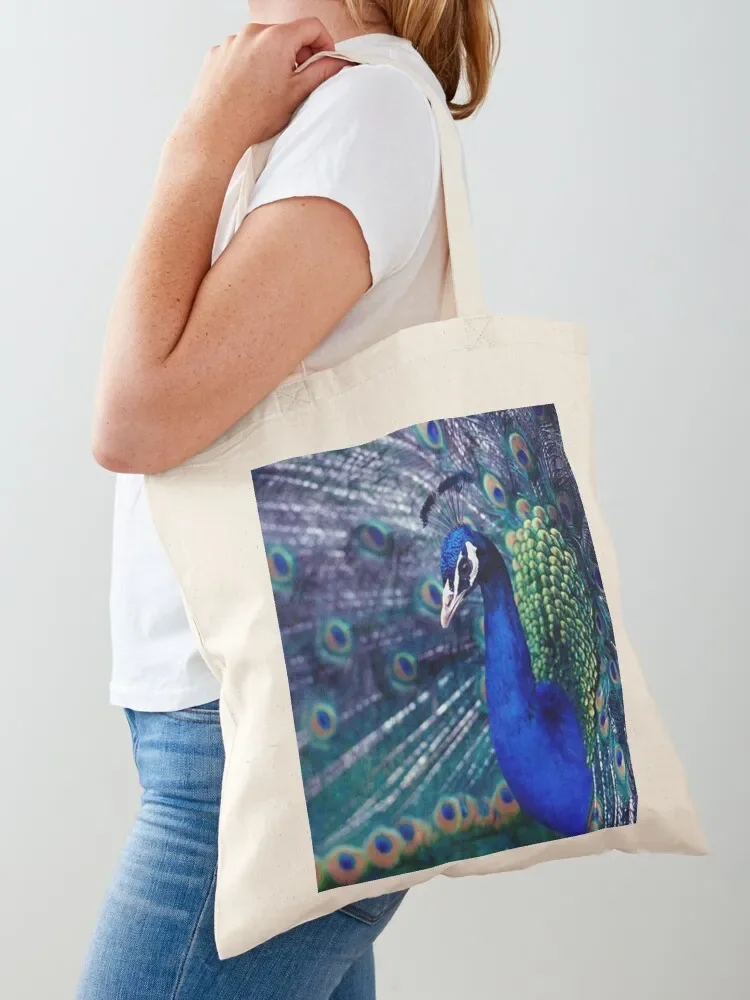 Blue Peacock Tote Bag cute tote Women's Customizable