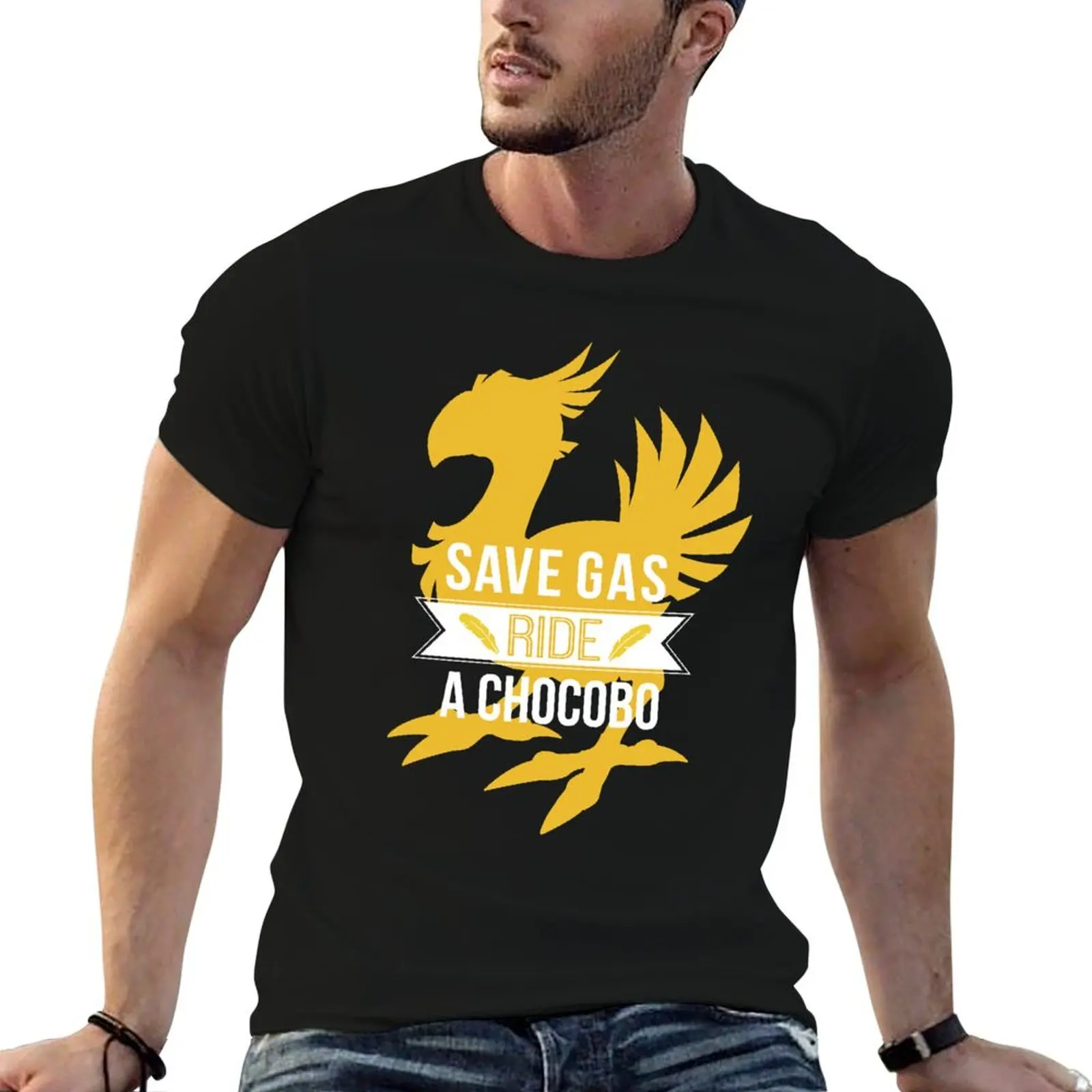 

Save Gas Ride a Chocobo Essential . T-Shirt t shirts for man graphic funny man graphic t shirt T-Shirt