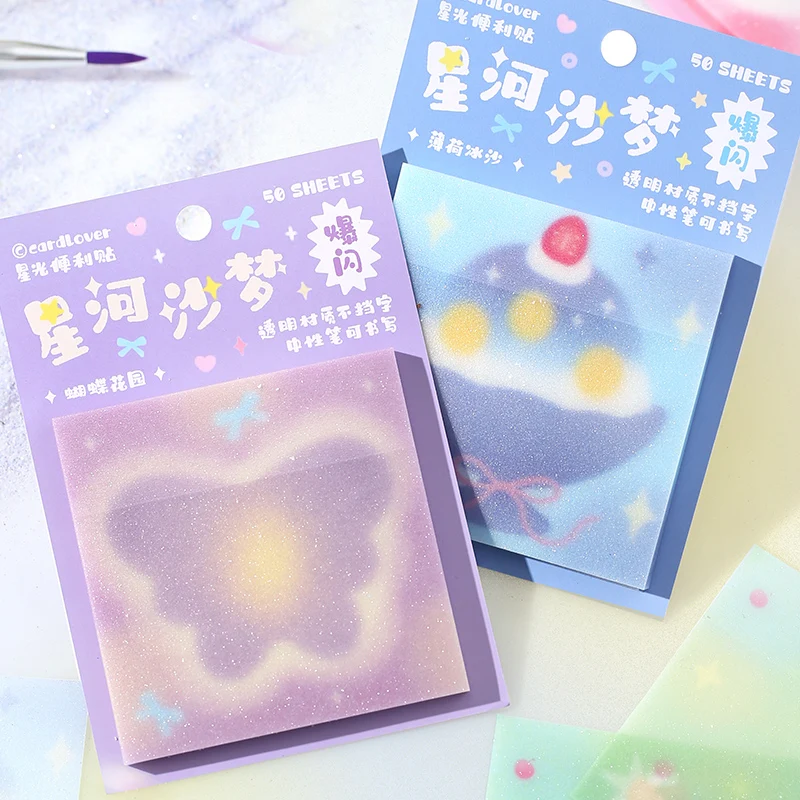 50Pcs Butterfly Cat Paw Sticky Notes Message Notes Paper N times Paste Decor Collage DIY Scrapbook Notepad School Stationery