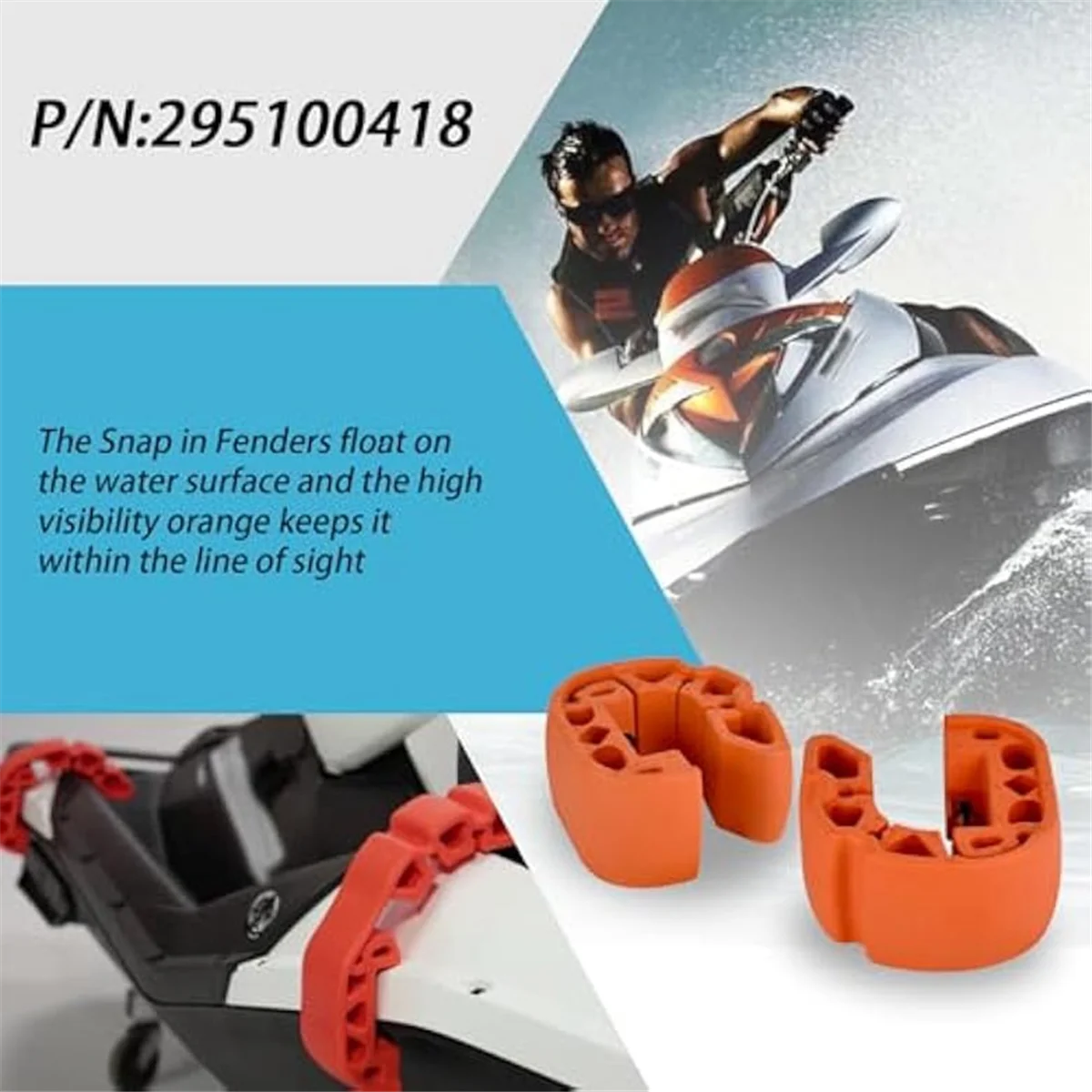 الجودة! قطعتان من المصدات/المصدات تناسب Sea-Doo 295100418   مصدات التزلج النفاثة المقاومة للتمزق