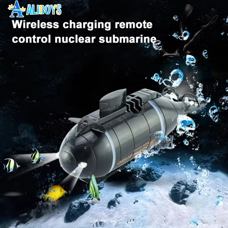 RC Submarine Boat Simulation Mini Speed Ship Waterproof Rechargeable Model 2.4G Remote Control Submarine Toys Boy Children Gift