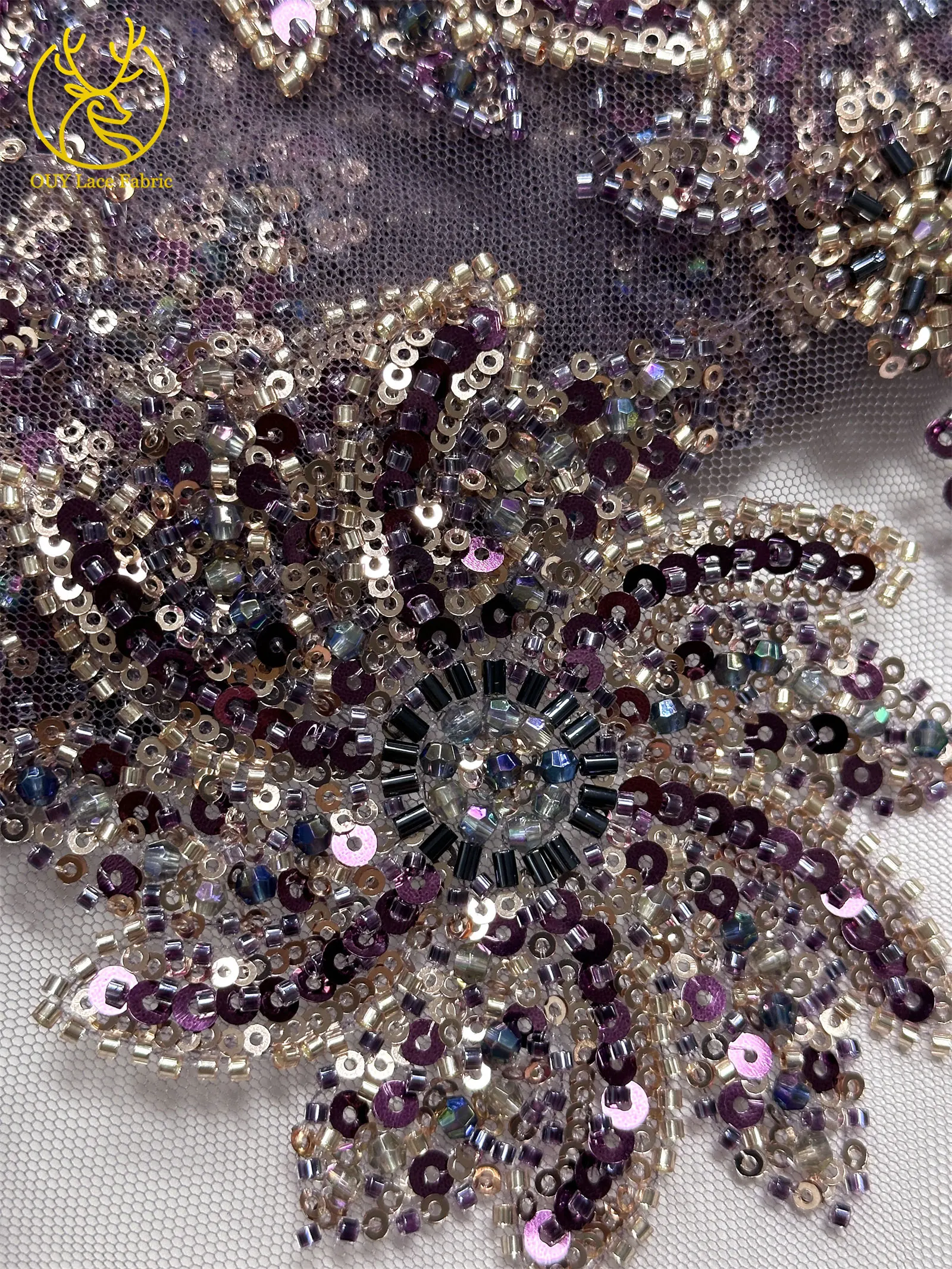 Afrikanischer Bräutigam-Perlen-Spitzenstoff 2026, hochwertiger französischer nigerianischer Pailletten-Spitzenstoff für Braut, Hochzeitskleid, Nähen, 5 Yards – Detail 19