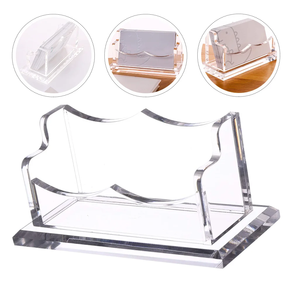 Premium Acrylic Name Cards Holder Cards Storage Box 60 Capacity Desktop Display Organizer Office Home Decor