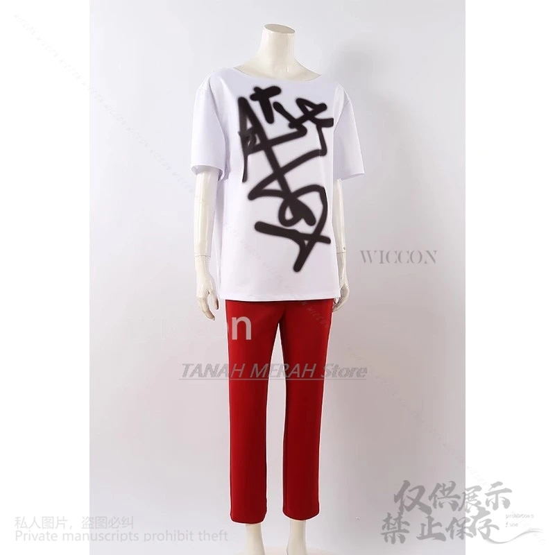 Anime Alien Stage Cosplay Till Costume Wig Tshirt Red Pants Costume Fancy Party Halloween Tattoo Uniform Men Women Customized