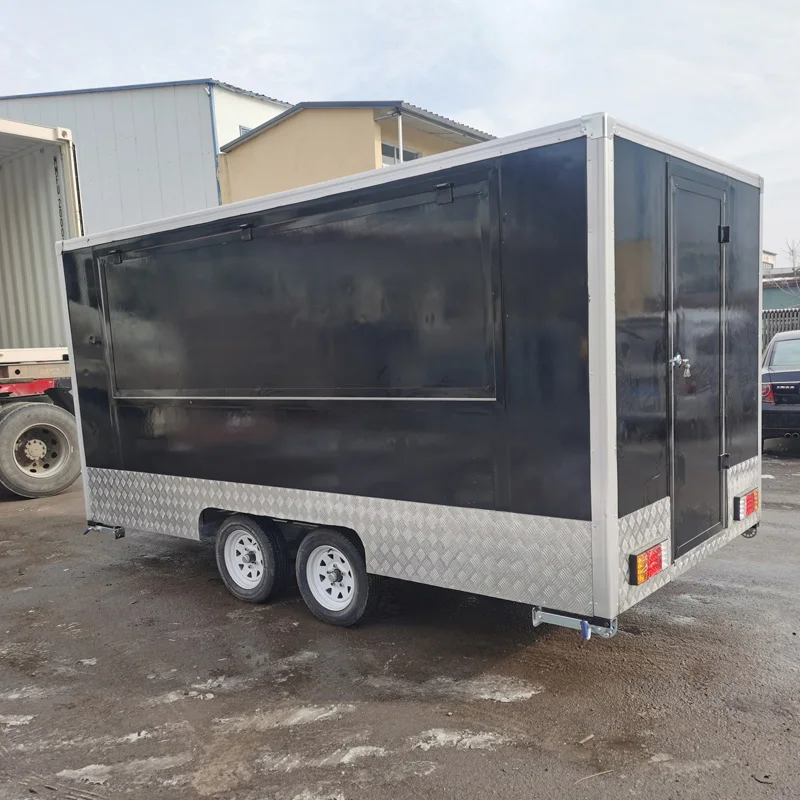 Outdoor Mobile Square Food Trailer Street Mobile Food Cart  Mobile Food Truck for Sale Pizza Customized