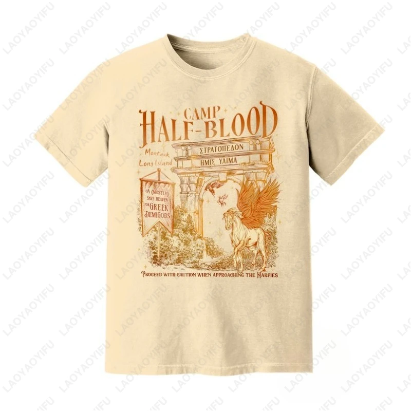 Camp Half Blood Pegasus Graphic Shirt Half Blood Chronicles Apparel Greek Demigods T-shirt Gift Book Lovers Woman's Cotton Tops