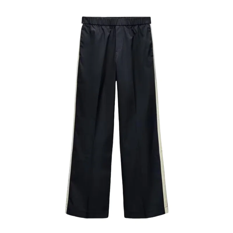 

Autumn Winter Women's Long Sve Jaet Coat Casual Pants Side Stripe Decorated Loose Fit ort Sle Zipper Closure Color B...