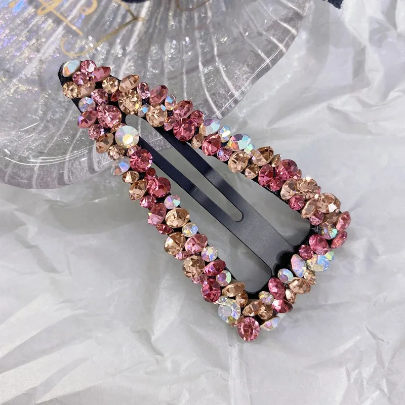 Vintage Rhinestone Hairpins Hair Clips Women Girls Colorful Waterdrop Geometric ​Shape Crystal Hair Barrettes Hair Accessories