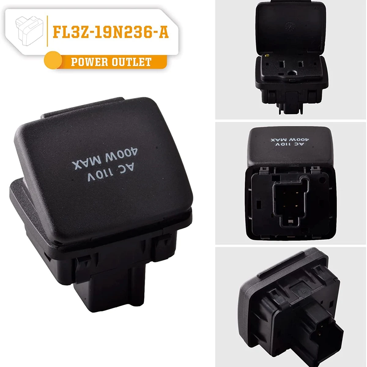 

Upgraded Back Seat 12V Power Outlet for 2015-2016 Rear Power Socket
