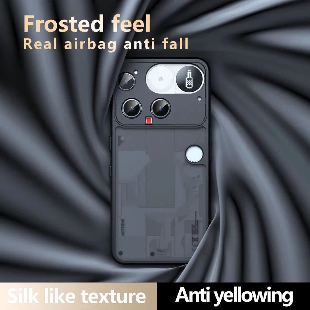 Matowe, półprzezroczyste etui na Nothing Phone 3 (3) odporne na wstrząsy, miękkie w dotyku, twarda obudowa tylna z ramką, fundas