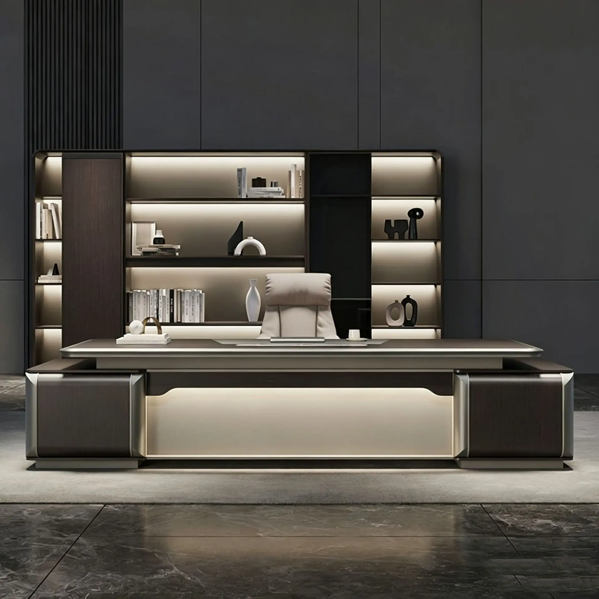 yjq boss desk light luxury high-end president desk chairperson office desk and chair combination