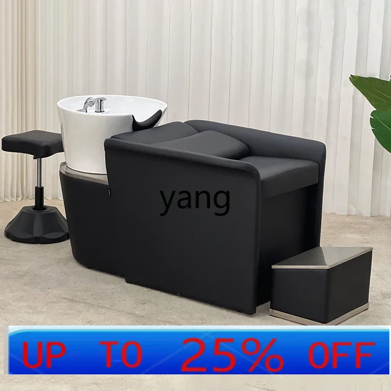LTT special hair salon ceramic deep basin hair cutting semi-reclining punch bed