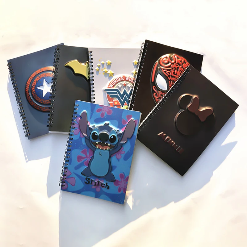 disney cartoon coil notebook minnie ponto homem aranha diariamente planejador semanal agenda bloco de notas material escolar papelaria atacado 01