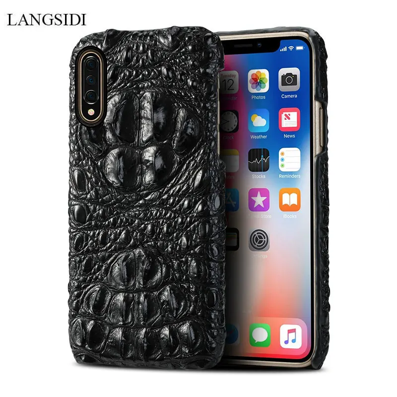 Original Crocodile Leather case For Xiaomi Redmi Redmi note 8 pro 8pro K20 back cover Luxury Leather fundas For xiaomi Mi 9T pro