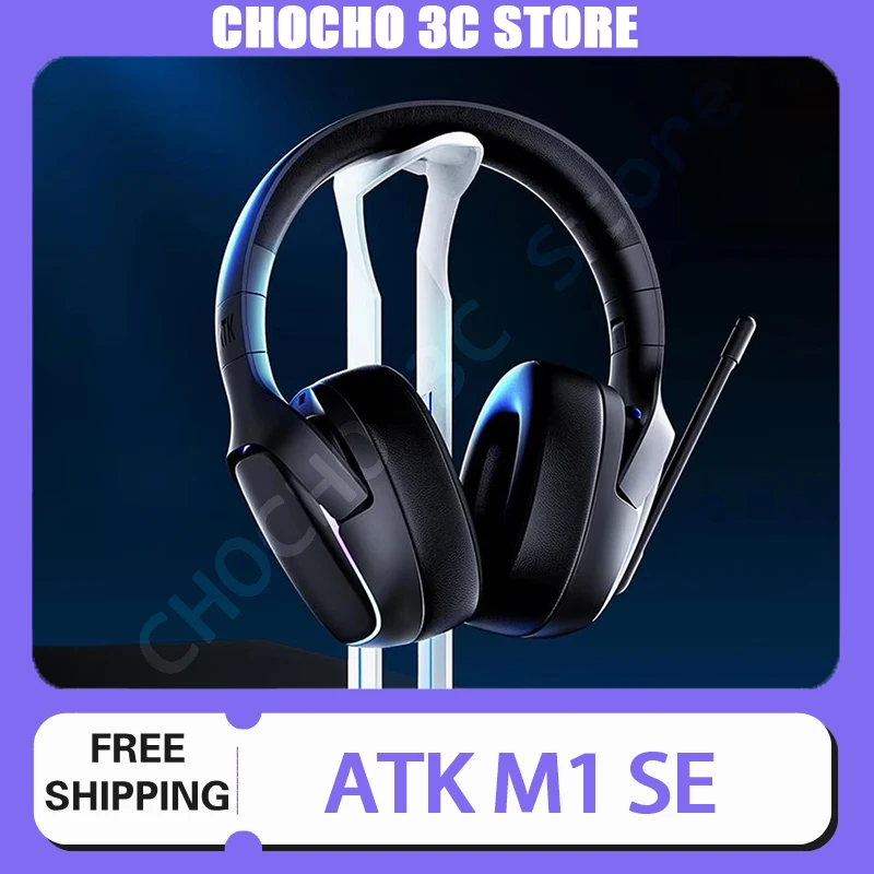 Atk M1 SE Headphone Mercury I Noise Reduction Wireless Bluetooth Csgo Gaming Headset 1200mah Head-Mounted Gamer Earphones Custom