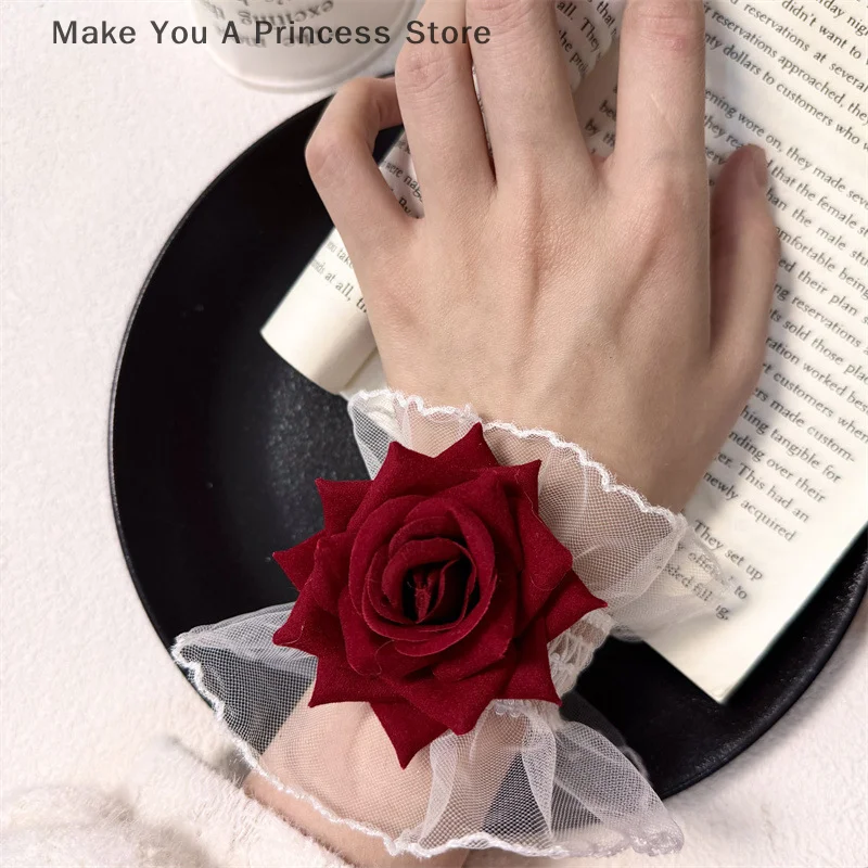 Nagelfoto Handschoen Mooie Zachte Nep Manchetten Decoratieve Kant Flare Manchetten Mode Sexy Nail Art Accessoires Fotografie Props