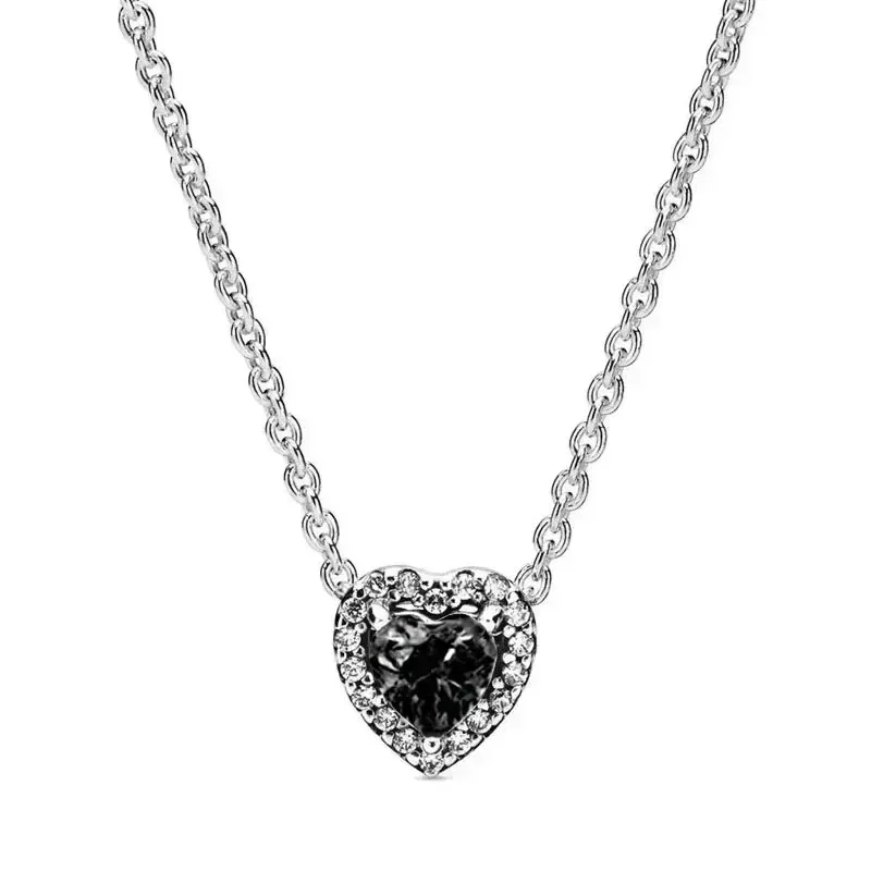 أقراط جديدة من الفضة الإسترليني عيار 925 على شكل قلب، وخواتم، وقلائد، وسحر فاخر، وهدايا مجوهرات من الزركون الكريستالي للنساء