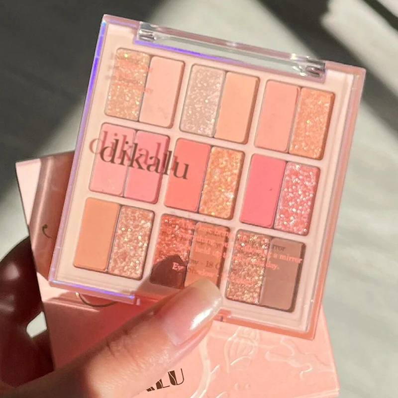 Paleta de sombra de ojos, paleta de sombra de ojos con brillo, maquillaje de ojos coreano de larga duración, paleta de sombra de ojos, cosméticos, sombra de ojos