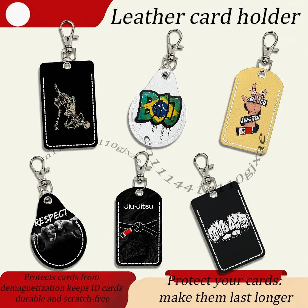 BJJ Brazilian Jiu Jitsu Card Keychain Fashion Pendant Bag ID Door Card Case Bus Card Cute Adult Scratch Resistant