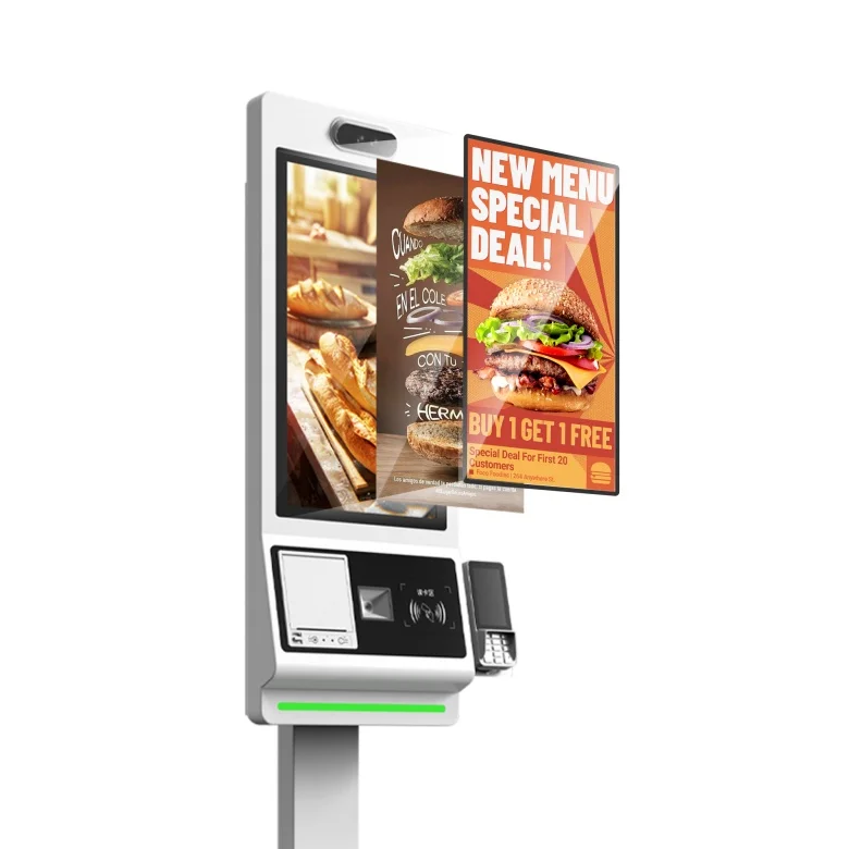 Terminal Kiosk Hotel Self-Service Bestelsysteem SDK Windows 21,5/24/27/32 Inch Touchscreen Barcodelezer Zelfbestellende betaling