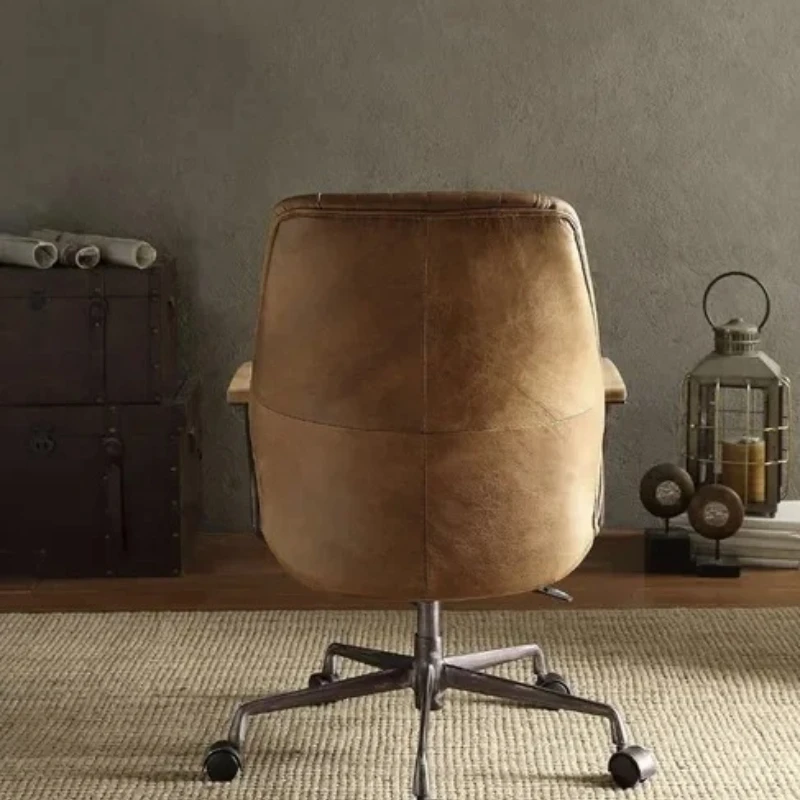 Sedia da ufficio con piano in fisarmonica, in pelle, con venature, per giochi, adhd, estetica, con braccioli a forma di gufo, per camera da letto, con ruote di design, sedia da ufficio calva